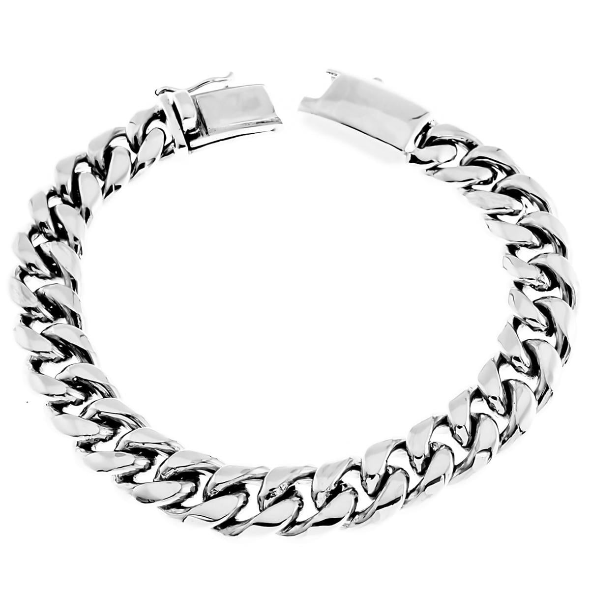Open Bangle Bracelet like a Silver Oxidized Fixed Chain - Silvertraits