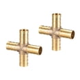 thumbnail image 1 of 12mm or 1/2" ID Brass Barb Splicer Fitting 4 Ways Brass Cross Barb Fitting Air Gas Water Fuel,2pcs, 1 of 3