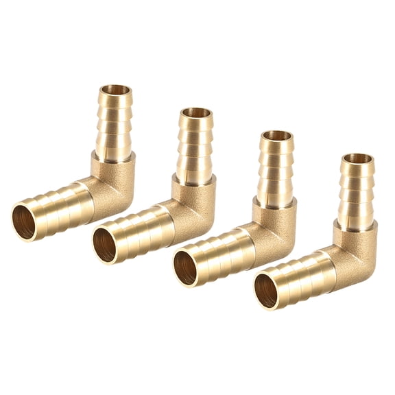 12mm to 10mm Barb Brass Hose Fitting 90 Degree Elbow Pipe Connector Coupler Tubing Adapter 4 pcs