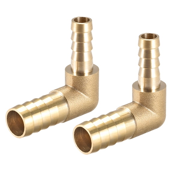 12mm to 8mm Barb Brass Hose Fitting 90 Degree Elbow Pipe Connector Coupler Tubing Adapter 2 pcs