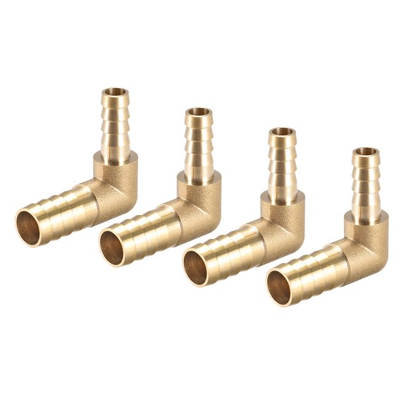12mm to 8mm Barb Brass Hose Fitting 90 Degree Elbow Pipe Connector Coupler Tubing Adapter 4 pcs