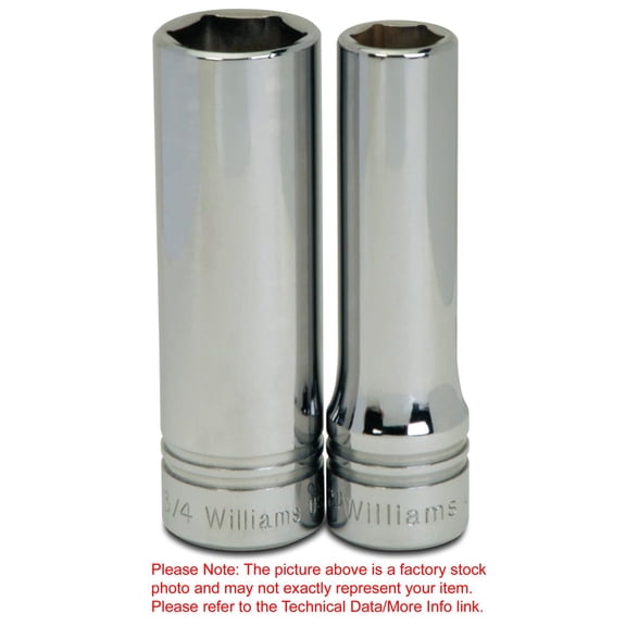 12mm x 1/2" Drive 6 Point Deep Supertorque Socket, Chrome Finish. Not Suitable For Impact Use. Williams # JHW32712
