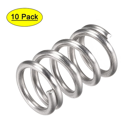 12mm x 1.6mm x 20mm 304 Stainless Steel Compression Spring 63.2N Load Capacity 10Pcs