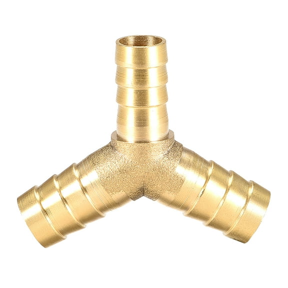 12mm x 10mm x 12mm Hose ID Brass Reducer Barb Fitting Y-Shaped 3 Way Tee Connector Adapter 1pcs