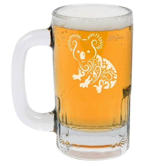 12oz Beer Mug Stein Glass Fancy Koala Bear