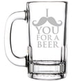 thumbnail image 1 of 12oz Beer Mug Stein Glass Funny I Mustache You For A Beer, 1 of 1