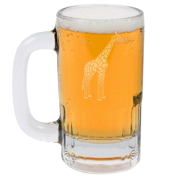 12oz Beer Mug Stein Glass Gift Giraffe