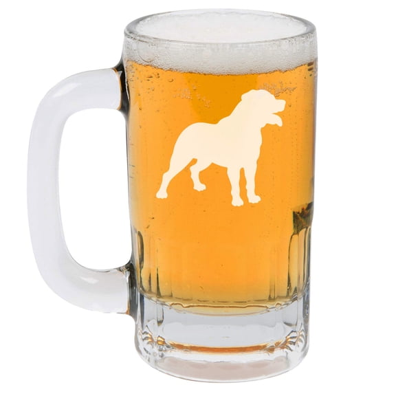 12oz Beer Mug Stein Glass Rottweiler