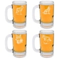 thumbnail image 1 of 12oz Beer Mug Stein Glass Set of 4 Gift Wolf Collection, 1 of 1