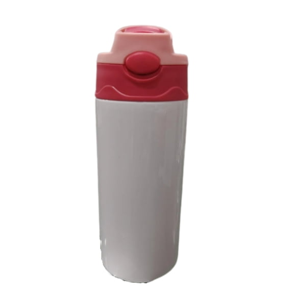12oz Blank Sublimation Sippy Cup White Straight Stainless Drinking Tumbler Sport Water Bottles with Handle