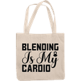 thumbnail image 1 of 12oz Canvas Tote Bag - Blending Is My Cardio, Fitness & Beauty Humor Quote - Beauty Themed Merch for Makeup Artist or Cosmetologist, Gift for Makeup Lovers & Beauticians, 1 of 1