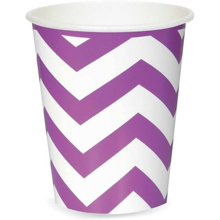 12oz Chevron Paper Cups, Pretty Purple, 8ct