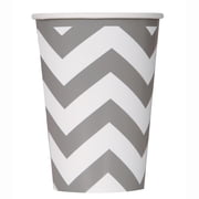 12oz Chevron Paper Cups, Silver, 6ct