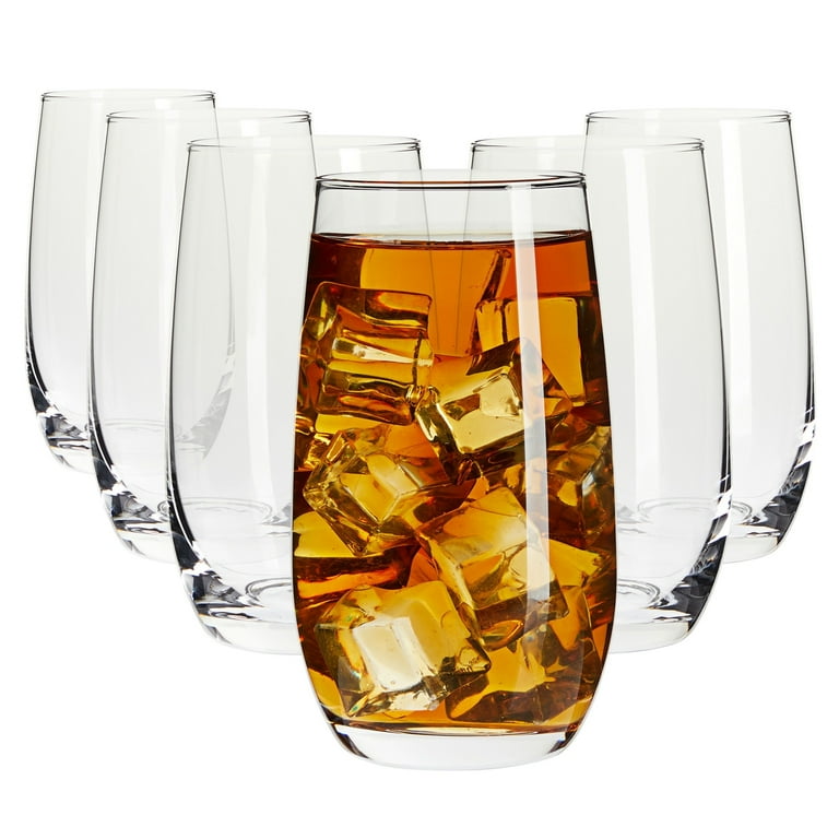 12oz Clear Highball Glasses Set of 6 for Beer, Juice, Mixed