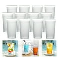 thumbnail image 1 of 12oz Clear Plastic Restaurant Cups, Restaurant Grade Reusable Drinking Tumblers, Hard Plastic Tumbers, Stackable and Shatterproof Drinking Glasses, Dishwasher-Safe,Clear(12 Pcs), 1 of 7