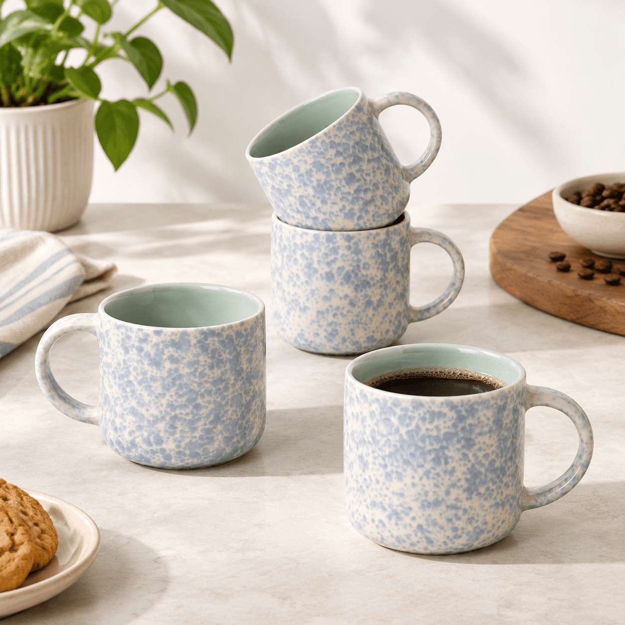 12oz Coffee Mugs Set Of 4 Modern Ceramic Mug With Handle - Walmart.com