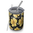 thumbnail image 1 of 12oz Coffee Tumblers Black Bee Yellow Flower Pattern Stainless Steel Vacuum Insulated Travel Tumbler Coffee Cups Mug with Lid and Straw with Cleaning Brush for Cold & Hot Drinks, 1 of 5