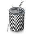 thumbnail image 1 of 12oz Coffee Tumblers Black White Small Checkered Pattern Stainless Steel Vacuum Insulated Travel Tumbler Coffee Cups Mug with Lid and Straw with Cleaning Brush for Cold & Hot Drinks, 1 of 5