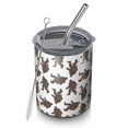 thumbnail image 1 of 12oz Coffee Tumblers Brown Bigfoot Pattern Stainless Steel Vacuum Insulated Travel Tumbler Coffee Cups Mug with Lid and Straw with Cleaning Brush for Cold & Hot Drinks, 1 of 5