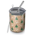 thumbnail image 1 of 12oz Coffee Tumblers Brown Christmas Tree Pattern Stainless Steel Vacuum Insulated Travel Tumbler Coffee Cups Mug with Lid and Straw with Cleaning Brush for Cold & Hot Drinks, 1 of 5