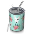 thumbnail image 1 of 12oz Coffee Tumblers Bull Terrier Dog and Flower Florals Stainless Steel Vacuum Insulated Travel Tumbler Coffee Cups Mug with Lid and Straw with Cleaning Brush for Cold & Hot Drinks, 1 of 5