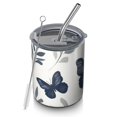 thumbnail image 1 of 12oz Coffee Tumblers Butterfly and Leaves Pattern Stainless Steel Vacuum Insulated Travel Tumbler Coffee Cups Mug with Lid and Straw with Cleaning Brush for Cold & Hot Drinks, 1 of 5