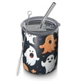 thumbnail image 1 of 12oz Coffee Tumblers Colorful Halloween Ghosts Pattern Stainless Steel Vacuum Insulated Travel Tumbler Coffee Cups Mug with Lid and Straw with Cleaning Brush for Cold & Hot Drinks, 1 of 5