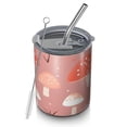 thumbnail image 1 of 12oz Coffee Tumblers Colorful Mushroom Pattern Pink Pattern Stainless Steel Vacuum Insulated Travel Tumbler Coffee Cups Mug with Lid and Straw with Cleaning Brush for Cold & Hot Drinks, 1 of 5
