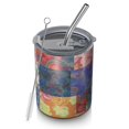 thumbnail image 1 of 12oz Coffee Tumblers Colorful Pioneer Flower Patchwork Stainless Steel Vacuum Insulated Travel Tumbler Coffee Cups Mug with Lid and Straw with Cleaning Brush for Cold & Hot Drinks, 1 of 5