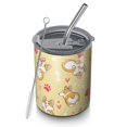 thumbnail image 1 of 12oz Coffee Tumblers Corgi Dog and Footprints Stainless Steel Vacuum Insulated Travel Tumbler Coffee Cups Mug with Lid and Straw with Cleaning Brush for Cold & Hot Drinks, 1 of 5