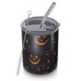 thumbnail image 1 of 12oz Coffee Tumblers Dark Blue Halloween Pumpkin Faces Stainless Steel Vacuum Insulated Travel Tumbler Coffee Cups Mug with Lid and Straw with Cleaning Brush for Cold & Hot Drinks, 1 of 5