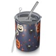 thumbnail image 1 of 12oz Coffee Tumblers Dark Blue Pumpkin Ghost Halloween Pattern Stainless Steel Vacuum Insulated Travel Tumbler Coffee Cups Mug with Lid and Straw with Cleaning Brush for Cold & Hot Drinks, 1 of 5
