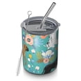 thumbnail image 1 of 12oz Coffee Tumblers Dog Pattern with Pioneer Flower Background Stainless Steel Vacuum Insulated Travel Tumbler Coffee Cups Mug with Lid and Straw with Cleaning Brush for Cold & Hot Drinks, 1 of 5