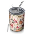 thumbnail image 1 of 12oz Coffee Tumblers Fall Pumpkins Leaves Pattern Stainless Steel Vacuum Insulated Travel Tumbler Coffee Cups Mug with Lid and Straw with Cleaning Brush for Cold & Hot Drinks, 1 of 4