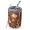 thumbnail image 1 of 12oz Coffee Tumblers Fall Pumpkins Leaves Pattern Stainless Steel Vacuum Insulated Travel Tumbler Coffee Cups Mug with Lid and Straw with Cleaning Brush for Cold & Hot Drinks, 1 of 5