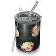 thumbnail image 1 of 12oz Coffee Tumblers Green and Black Christmas Plaid Santa Pattern Stainless Steel Vacuum Insulated Travel Tumbler Coffee Cups Mug with Lid and Straw with Cleaning Brush for Cold & Hot Drinks, 1 of 5
