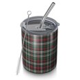 thumbnail image 1 of 12oz Coffee Tumblers Green and Red Checkerboard Checkered Pattern Stainless Steel Vacuum Insulated Travel Tumbler Coffee Cups Mug with Lid and Straw with Cleaning Brush for Cold & Hot Drinks, 1 of 5
