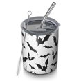 thumbnail image 1 of 12oz Coffee Tumblers Halloween Bat Pattern Stainless Steel Vacuum Insulated Travel Tumbler Coffee Cups Mug with Lid and Straw with Cleaning Brush for Cold & Hot Drinks, 1 of 5