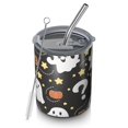 thumbnail image 1 of 12oz Coffee Tumblers Halloween Ghosts with Pumpkins and Stars Stainless Steel Vacuum Insulated Travel Tumbler Coffee Cups Mug with Lid and Straw with Cleaning Brush for Cold & Hot Drinks, 1 of 5