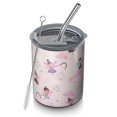 thumbnail image 1 of 12oz Coffee Tumblers Light Pink Fairy Pattern Stainless Steel Vacuum Insulated Travel Tumbler Coffee Cups Mug with Lid and Straw with Cleaning Brush for Cold & Hot Drinks, 1 of 5