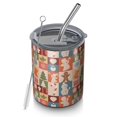thumbnail image 1 of 12oz Coffee Tumblers Multicolor Christmas Icon Pattern Stainless Steel Vacuum Insulated Travel Tumbler Coffee Cups Mug with Lid and Straw with Cleaning Brush for Cold & Hot Drinks, 1 of 5