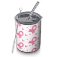 thumbnail image 1 of 12oz Coffee Tumblers Pink Breast Cancer Stainless Steel Vacuum Insulated Travel Tumbler Coffee Cups Mug with Lid and Straw with Cleaning Brush for Cold & Hot Drinks, 1 of 5