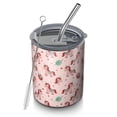 thumbnail image 1 of 12oz Coffee Tumblers Pink Cartoon Unicorn Leaf Heart Pattern Stainless Steel Vacuum Insulated Travel Tumbler Coffee Cups Mug with Lid and Straw with Cleaning Brush for Cold & Hot Drinks, 1 of 5