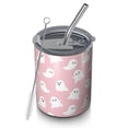 thumbnail image 1 of 12oz Coffee Tumblers Pink Halloween Ghosts Stainless Steel Vacuum Insulated Travel Tumbler Coffee Cups Mug with Lid and Straw with Cleaning Brush for Cold & Hot Drinks, 1 of 5