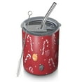 thumbnail image 1 of 12oz Coffee Tumblers Red Christmas Candy Cane Pattern Stainless Steel Vacuum Insulated Travel Tumbler Coffee Cups Mug with Lid and Straw with Cleaning Brush for Cold & Hot Drinks, 1 of 5