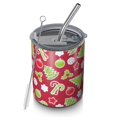 thumbnail image 1 of 12oz Coffee Tumblers Red Christmas Decoration Pattern Stainless Steel Vacuum Insulated Travel Tumbler Coffee Cups Mug with Lid and Straw with Cleaning Brush for Cold & Hot Drinks, 1 of 5