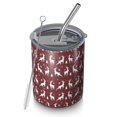 thumbnail image 1 of 12oz Coffee Tumblers Red Christmas Deer Pattern Stainless Steel Vacuum Insulated Travel Tumbler Coffee Cups Mug with Lid and Straw with Cleaning Brush for Cold & Hot Drinks, 1 of 5