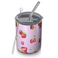 thumbnail image 1 of 12oz Coffee Tumblers Strawberry Plants Fruit Cat Flower Stainless Steel Vacuum Insulated Travel Tumbler Coffee Cups Mug with Lid and Straw with Cleaning Brush for Cold & Hot Drinks, 1 of 5