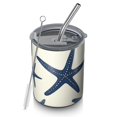 thumbnail image 1 of 12oz Coffee Tumblers Summer Ocean Starfish Stainless Steel Vacuum Insulated Travel Tumbler Coffee Cups Mug with Lid and Straw with Cleaning Brush for Cold & Hot Drinks, 1 of 5
