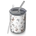 thumbnail image 1 of 12oz Coffee Tumblers White Butterfly Pattern Stainless Steel Vacuum Insulated Travel Tumbler Coffee Cups Mug with Lid and Straw with Cleaning Brush for Cold & Hot Drinks, 1 of 5